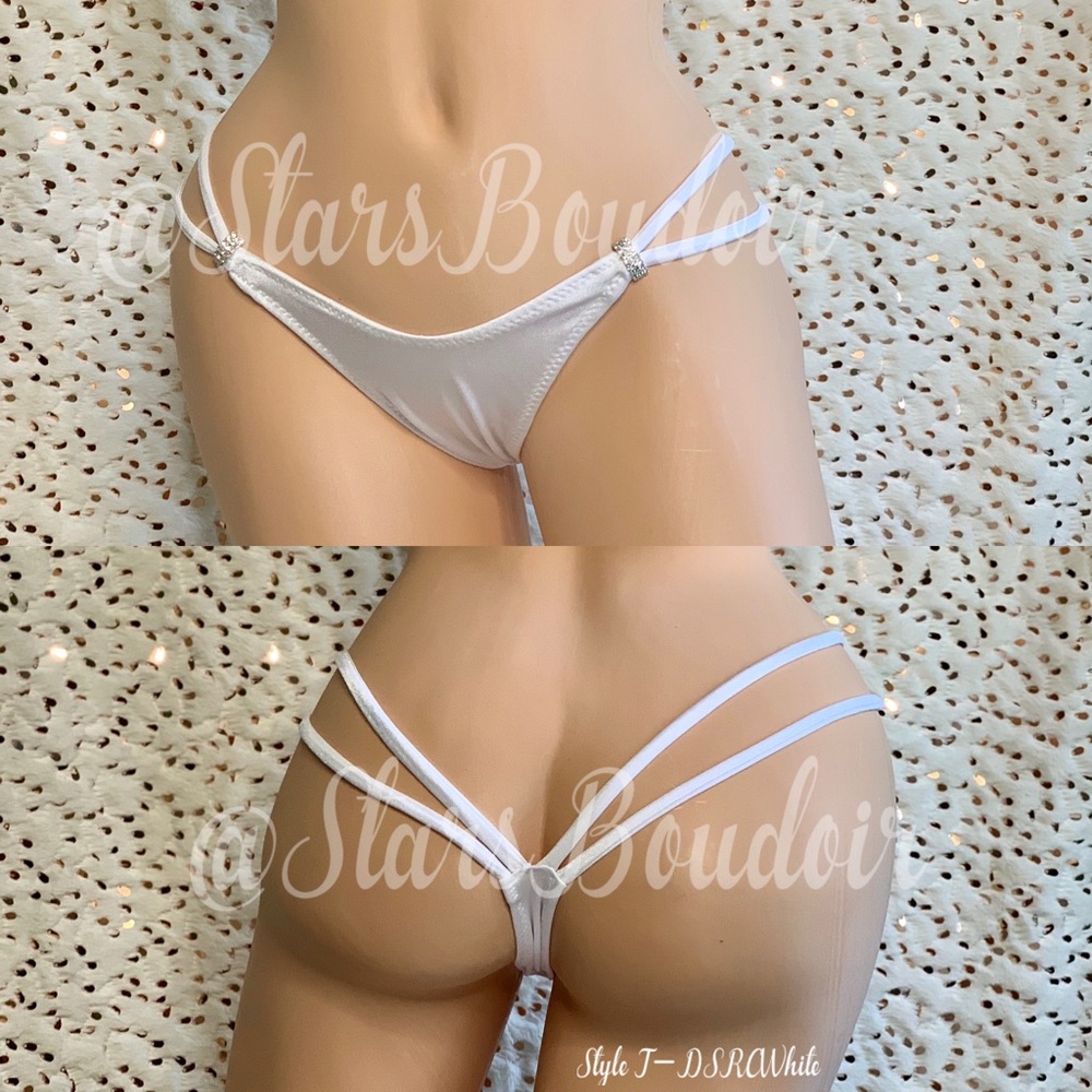 New Dance Wear 🤍White🤍 Strappy Y-Back Thong
